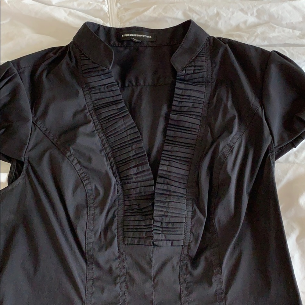 Black top mandarin collar